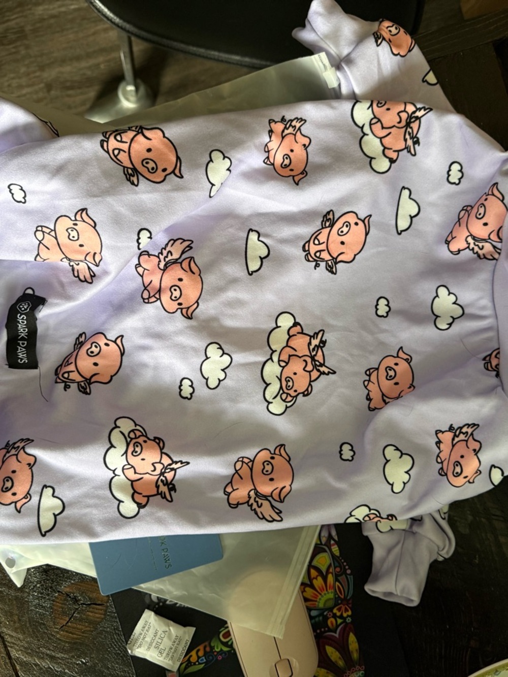 NWT Spark Paws Lavender Flying Pig Dog Pajamas